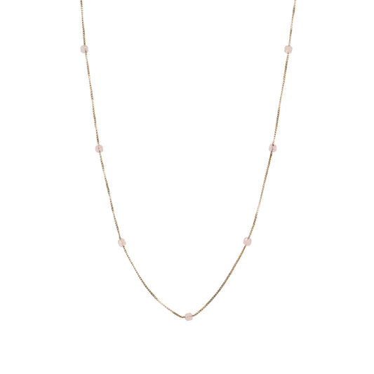 Collana donna Alisia in argento dorato pietre opale rosa MISURA UNICA