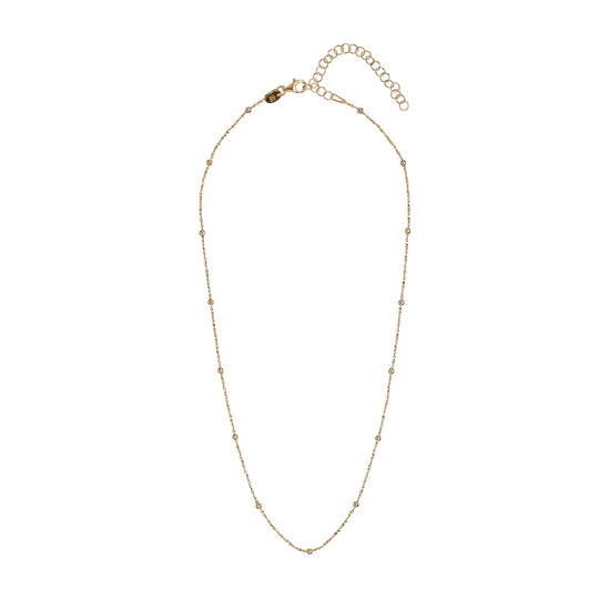 Collana Alisia catena intrecciata e sfere in argento dorato MISURA UNICA