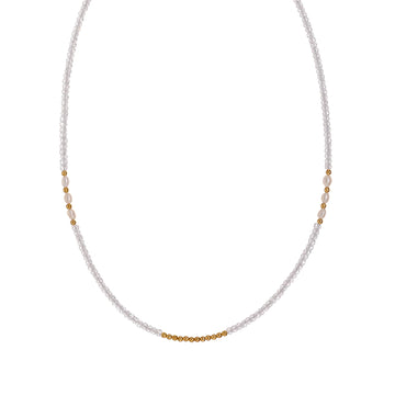 Collana girocollo Alisia in argento perle bianche e zirconi MISURA UNICA