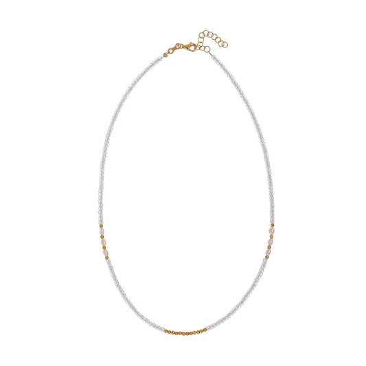 Collana girocollo Alisia in argento perle bianche e zirconi MISURA UNICA
