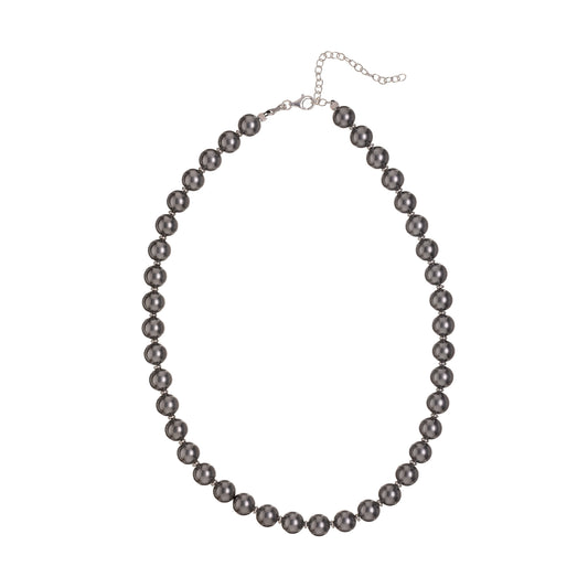 Collana girocollo Alisia in argento con perle di vetro 8mm MISURA UNICA