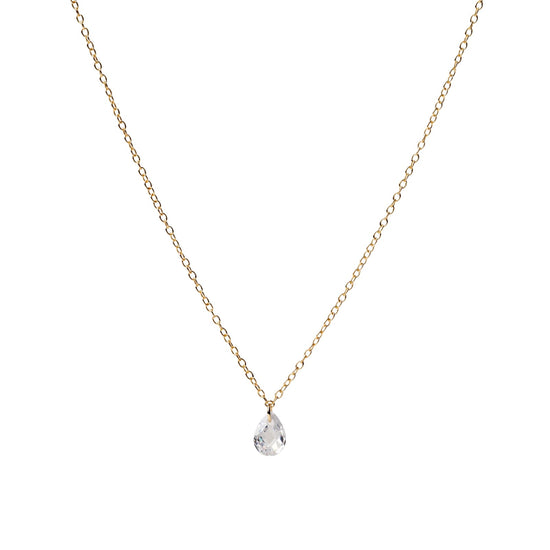 Collana girocollo Alisia in argento dorato con pendente goccia MISURA UNICA