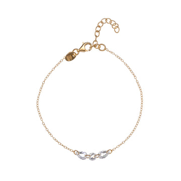 Bracciale catena Alisia argento dorato e ciondoli goccia Regolabile 15,5-18,5 cm