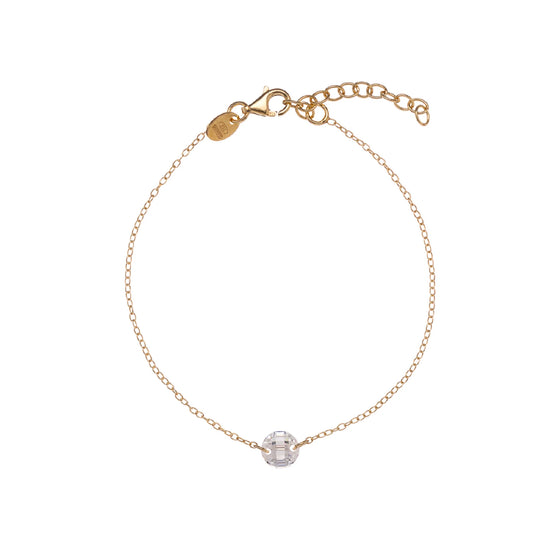 Bracciale catena Alisia argento dorato e zircone passante Regolabile 15,5-18,5 cm