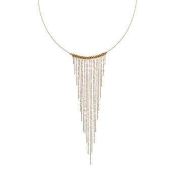 Collana girocollo Alisia argento dorato cascata di catene MISURA UNICA