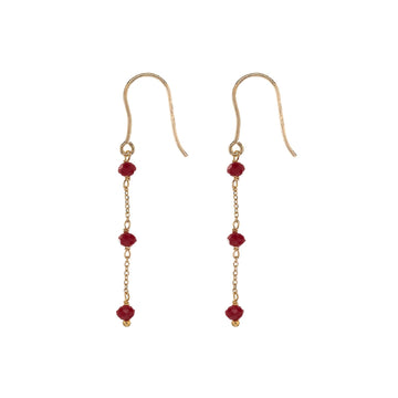 Orecchini Alisia in argento dorato cristalli rosario bordeaux MISURA UNICA