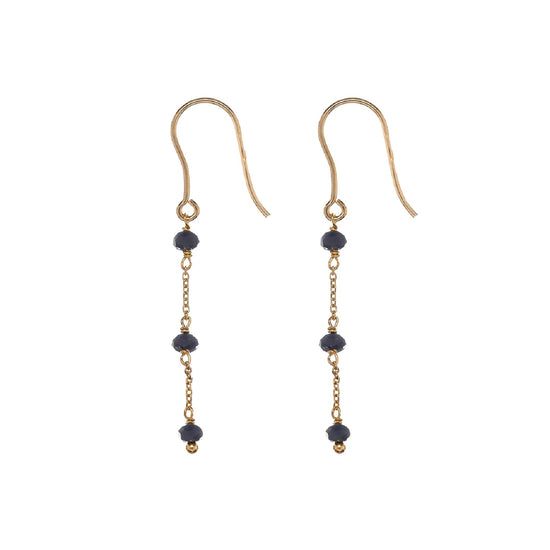 Orecchini Alisia in argento dorato cristalli rosario ottanio MISURA UNICA