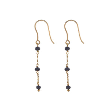 Orecchini Alisia in argento dorato cristalli rosario ottanio MISURA UNICA