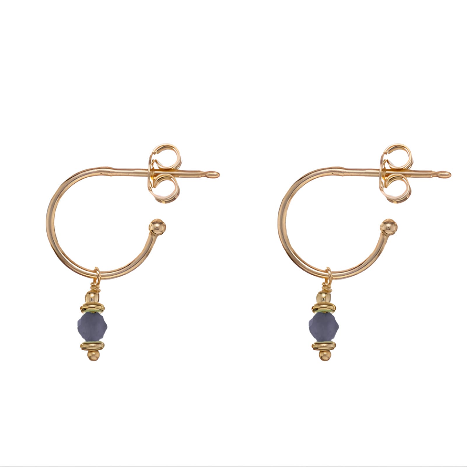 Orecchini Alisia in argento dorato e pietra spinello pendente MISURA UNICA