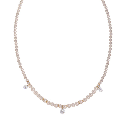 Collana da donna Alisia in argento con perle e zirconi MISURA UNICA