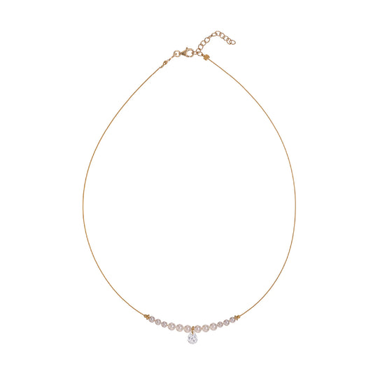 Collana da donna Alisia in argento con perle e zircone MISURA UNICA