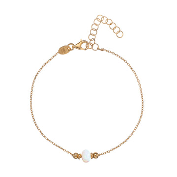Bracciale da donna Alisia in argento dorato con opale Regolabile 15,5-18,5 cm