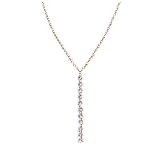 Collana Y da donna Alisia argento dorato zirconi pendenti MISURA UNICA