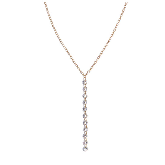Collana Y da donna Alisia argento dorato zirconi pendenti MISURA UNICA