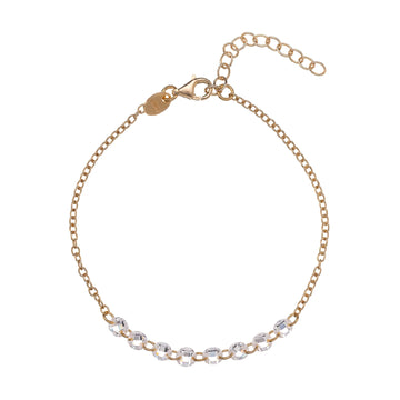 Bracciale da donna Alisia in argento dorato con zirconi Regolabile 15,5-18,5 cm