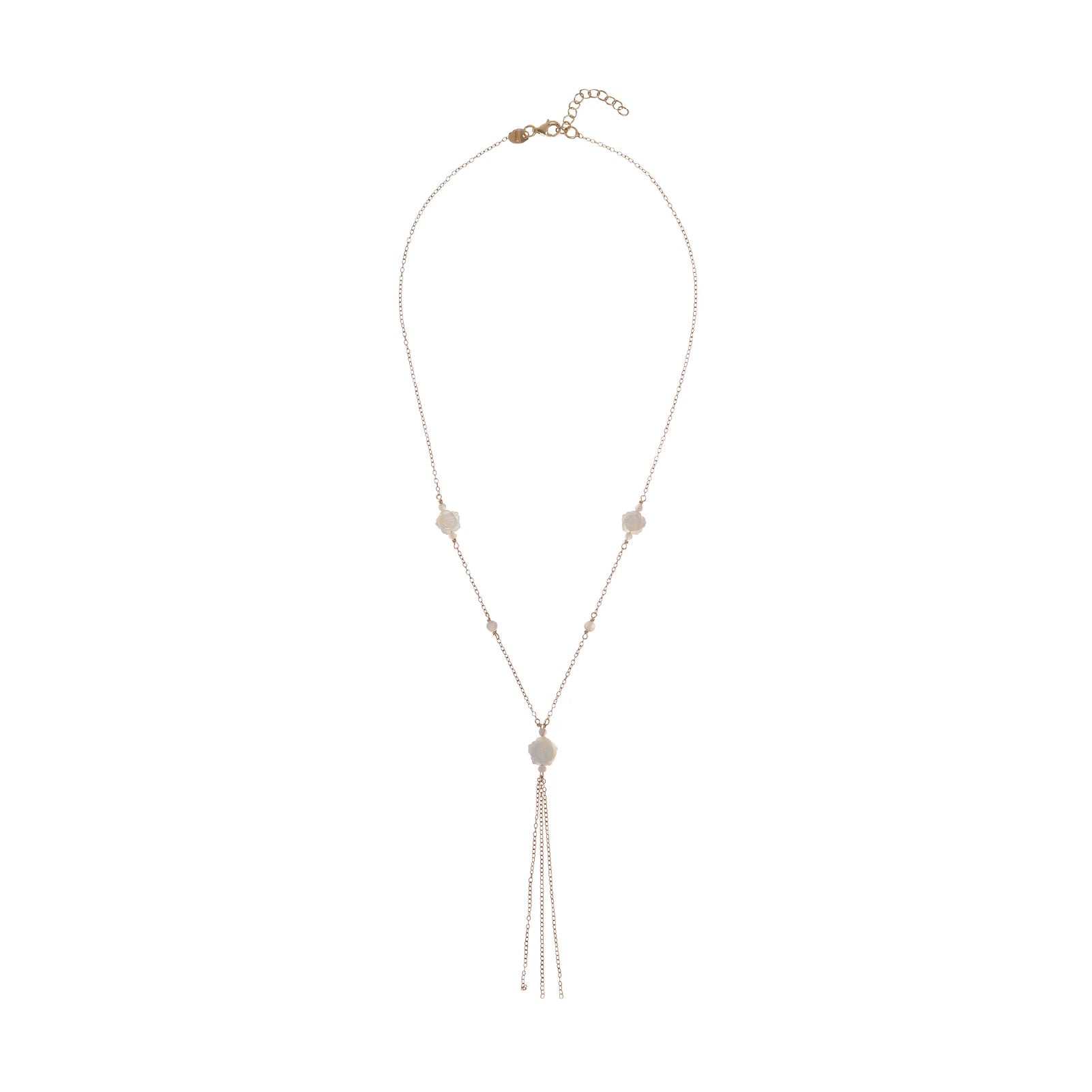 Collana Y da donna Alisia in argento dorato con roselline MISURA UNICA