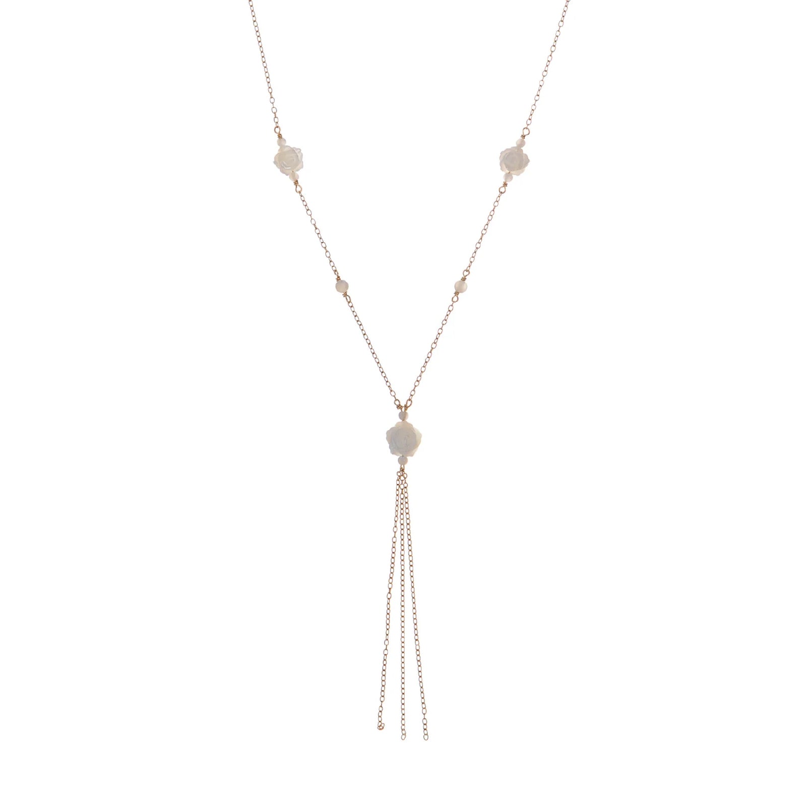 Collana Y da donna Alisia in argento dorato con roselline MISURA UNICA