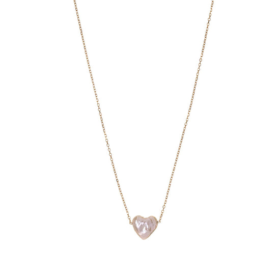 Collana Alisia in argento dorato con perla a forma di cuore MISURA UNICA