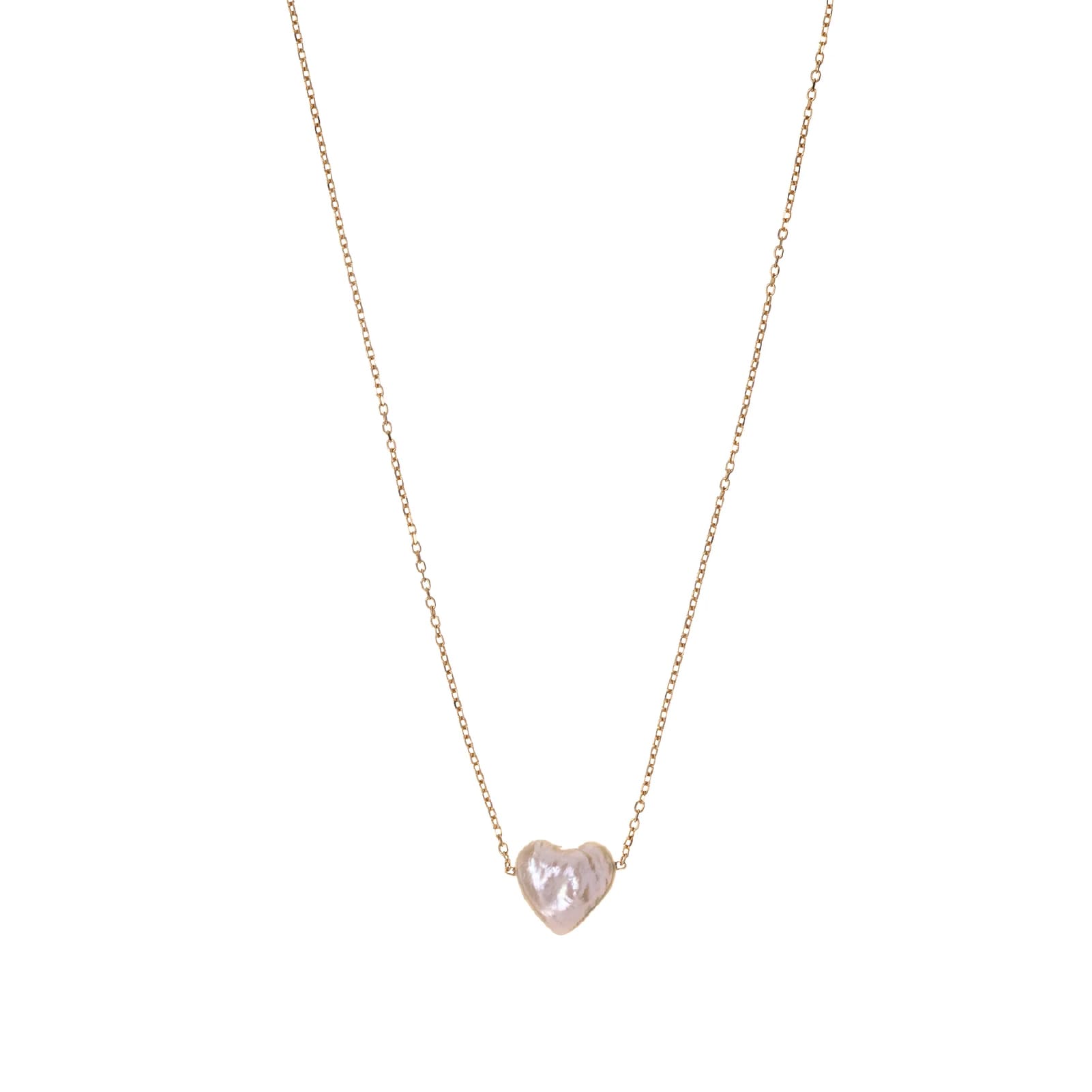 Collana Alisia in argento dorato con perla a forma di cuore MISURA UNICA