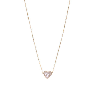 Collana Alisia in argento dorato con perla a forma di cuore MISURA UNICA