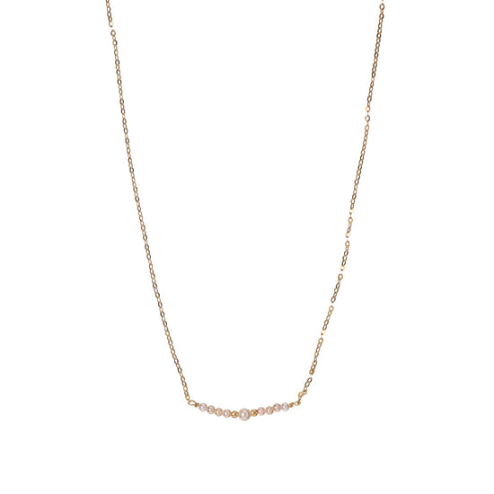 Collana Alisia catena in argento dorato e perle mini centrali MISURA UNICA