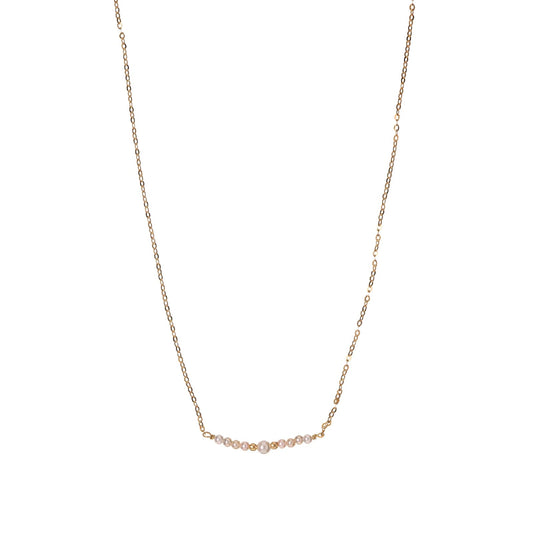 Collana Alisia catena in argento dorato e perle mini centrali MISURA UNICA