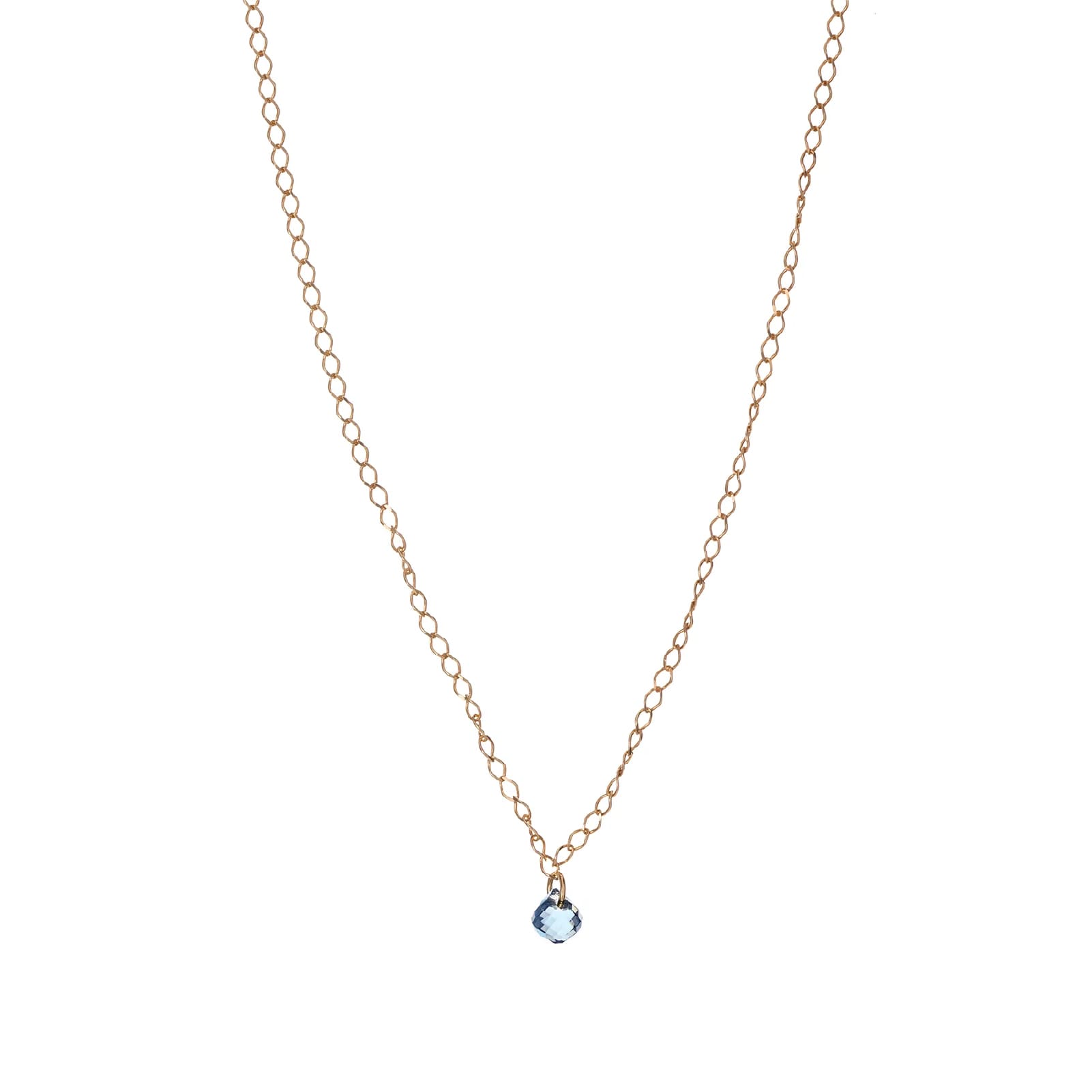Collana Alisia in argento dorato con zircone blu centrale MISURA UNICA