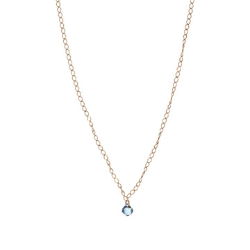 Collana Alisia in argento dorato con zircone blu centrale MISURA UNICA