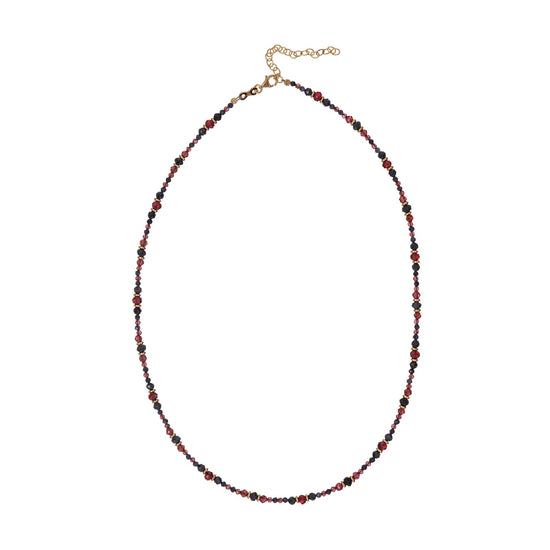 Collana girocollo Alisia argento dorato con granato e zaffiro MISURA UNICA