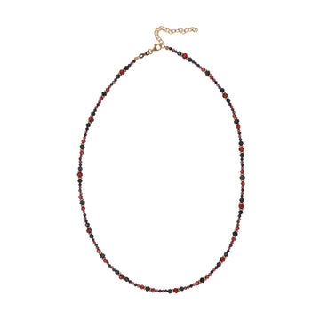 Collana girocollo Alisia argento dorato con granato e zaffiro MISURA UNICA