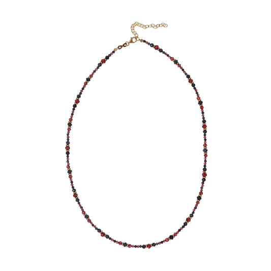 Collana girocollo Alisia argento dorato con granato e zaffiro MISURA UNICA