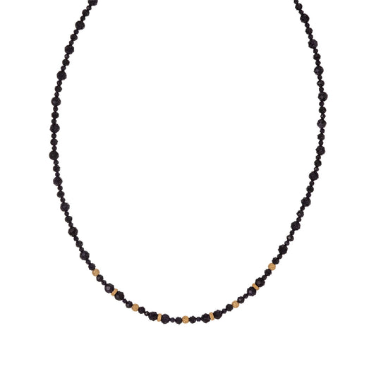 Collana Alisia in argento dorato con pietre e sfere satinate MISURA UNICA