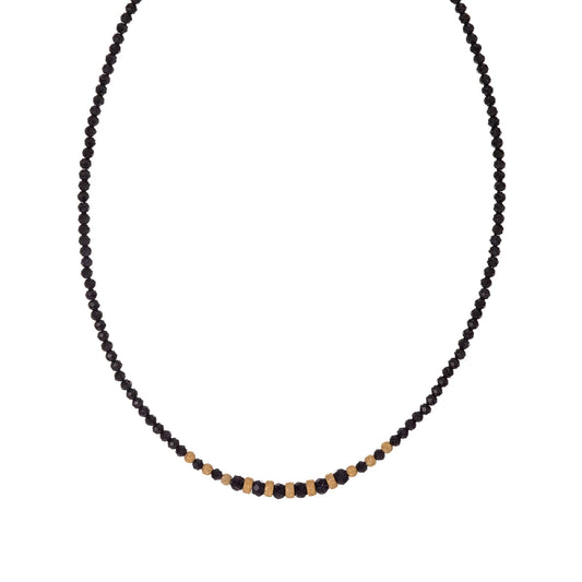 Collana Alisia in argento dorato con pietre e sfere centrali MISURA UNICA