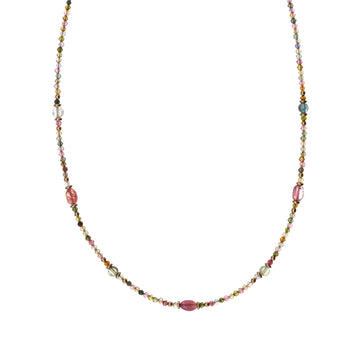 Collana Alisia argento dorato tormaline sfaccettate e ovali MISURA UNICA