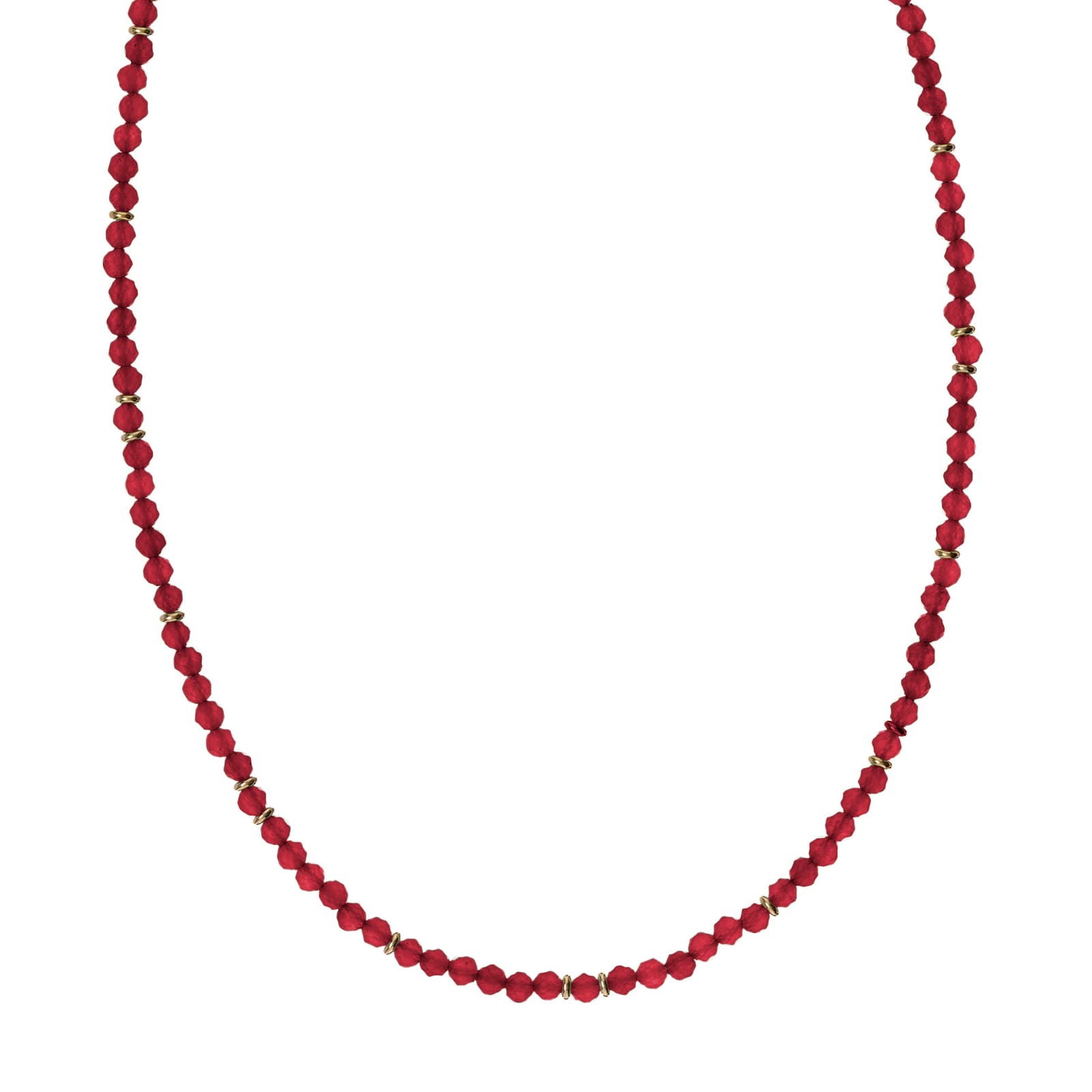 Collana Alisia in argento dorato con granato e rondelle MISURA UNICA