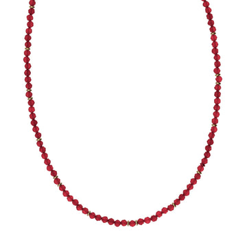 Collana Alisia in argento dorato con granato e rondelle MISURA UNICA