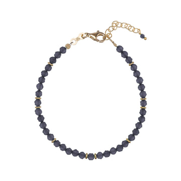 Bracciale Alisia in argento dorato con spinello e rondelle Regolabile 15,5-18,5 cm