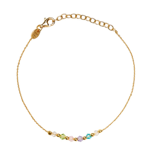 Bracciale catena Alisia in argento dorato multicolor 18,5 cm