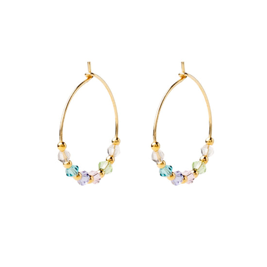 Orecchini a cerchio Alisia in argento dorato multicolor MISURA UNICA