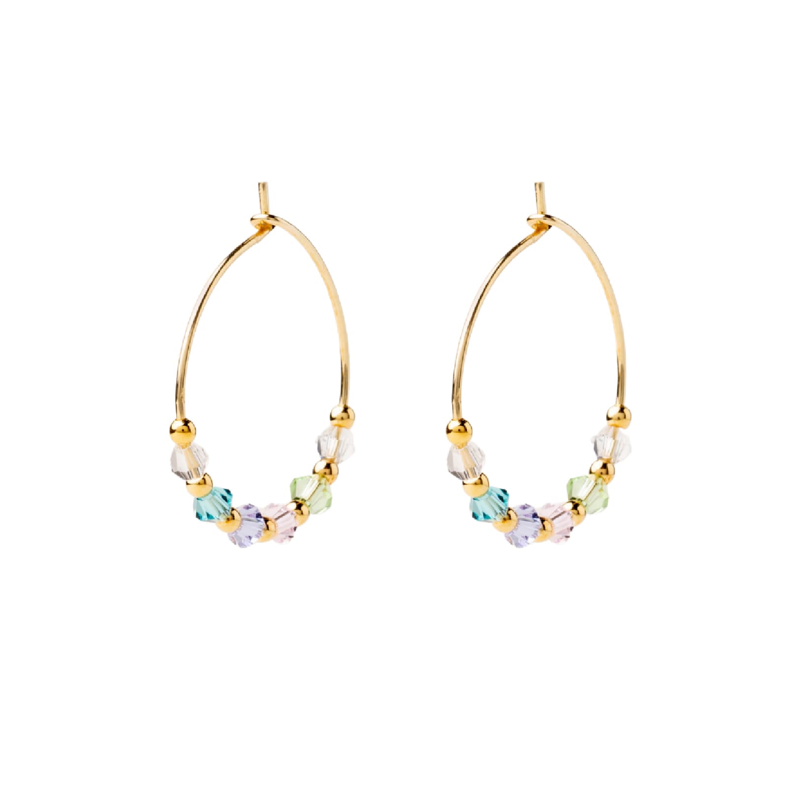 Orecchini a cerchio Alisia in argento dorato multicolor MISURA UNICA