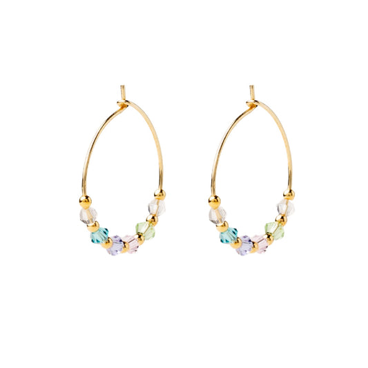 Orecchini a cerchio Alisia in argento dorato multicolor MISURA UNICA