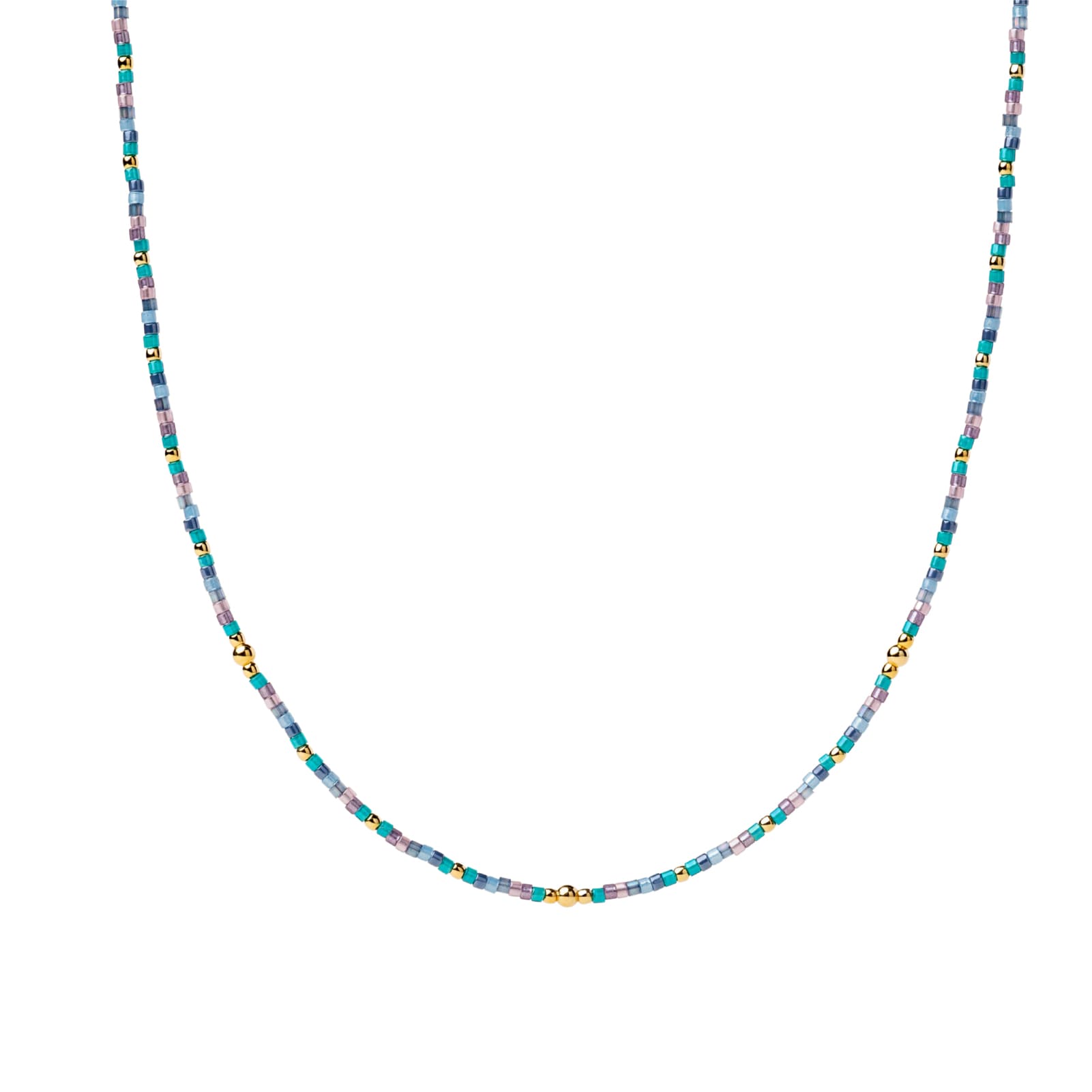 Collana girocollo Alisia in argento dorato miyuki multicolor MISURA UNICA