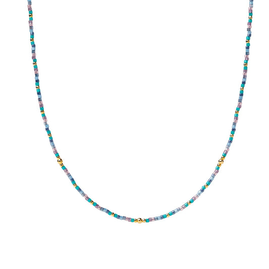 Collana girocollo Alisia in argento dorato miyuki multicolor MISURA UNICA