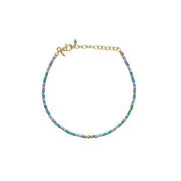 Bracciale Alisia in argento dorato miyuki multicolor 18,5 cm
