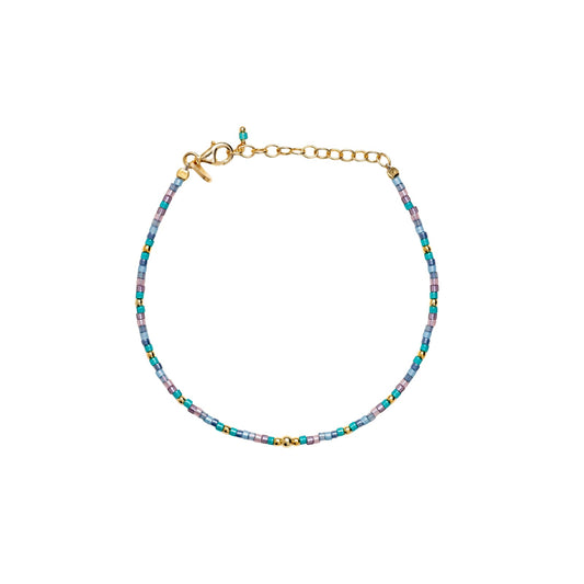 Bracciale Alisia in argento dorato miyuki multicolor 18,5 cm