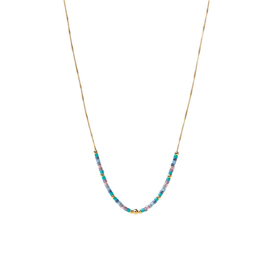 Collana catena Alisia in argento dorato miyuki multicolor MISURA UNICA