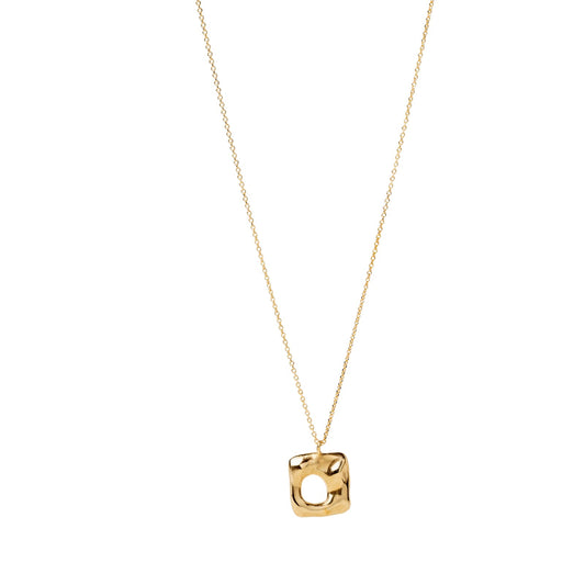Collana girocollo Alisia in argento dorato con quadrato MISURA UNICA