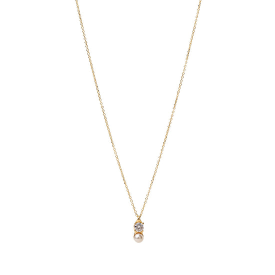 Collana catena Alisia in argento dorato con perla e zircone MISURA UNICA