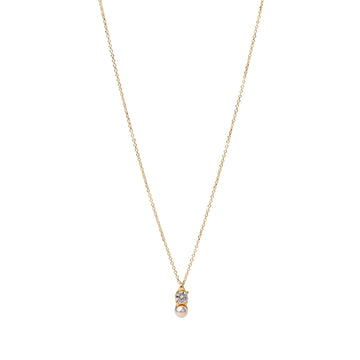 Collana catena Alisia in argento dorato con perla e zircone MISURA UNICA