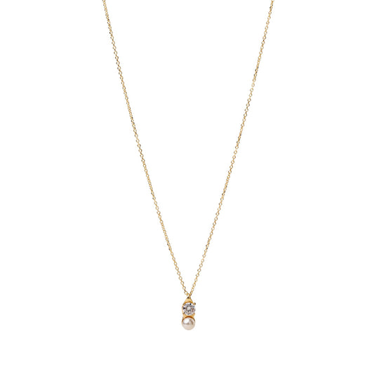 Collana catena Alisia in argento dorato con perla e zircone MISURA UNICA